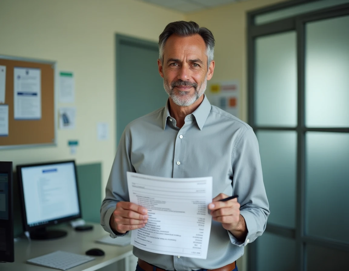 Cadre administratif hospitalier consultant une fiche de paie en rapport avec la revalorisation de la valeur point convention collective 51