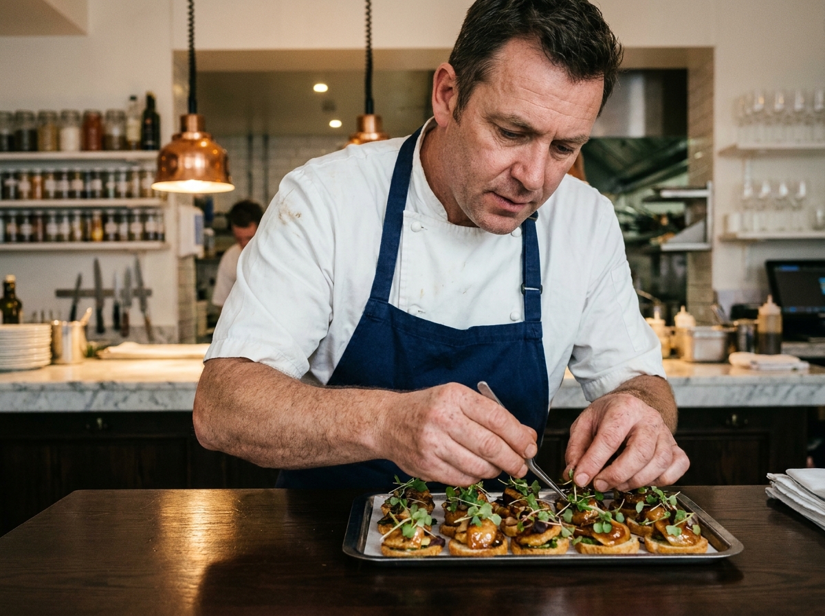 Chef préparant des hors-d