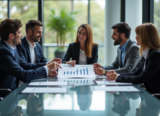 Sponsor : les avantages à en tirer pour votre entreprise Groupe de professionnels en réunion d'affaires autour d'une table