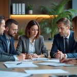 Conformité : pourquoi est-elle essentielle pour votre entreprise ? Groupe de professionnels en réunion dans une salle moderne