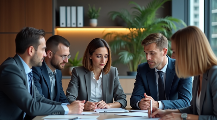 Conformité : pourquoi est-elle essentielle pour votre entreprise ? Groupe de professionnels en réunion dans une salle moderne