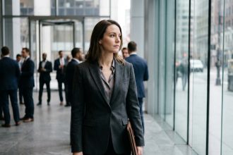 Femme d'affaires confiante dans un lobby moderne