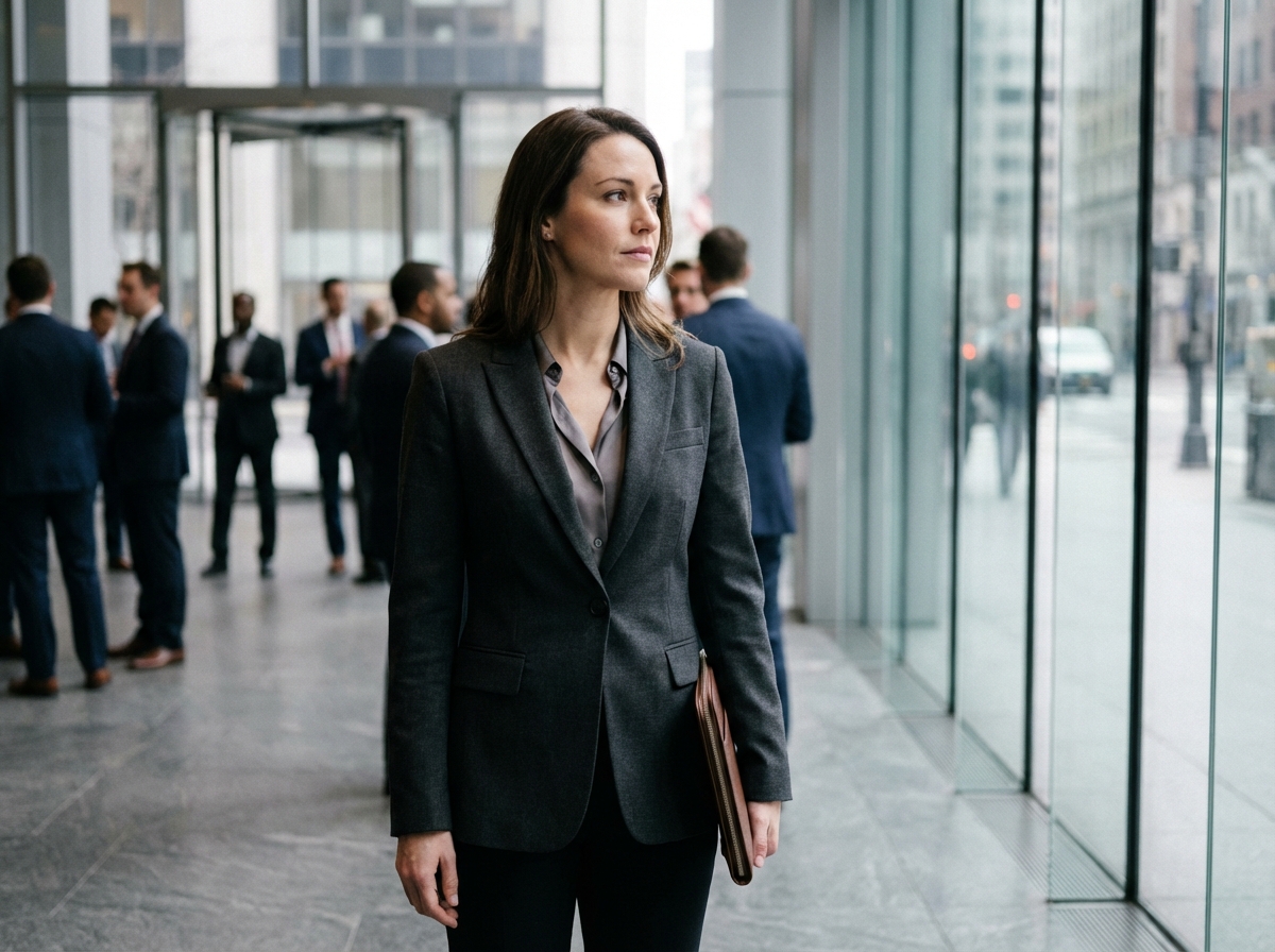 Femme d'affaires confiante dans un lobby moderne