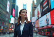 Types de publicité : Découvrez combien en existent en réalité ! Jeune femme en blazer dans une ville animée