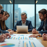 Potentiel de croissance d’une entreprise : comment l’identifier efficacement ? Groupe de professionnels en réunion dans un bureau moderne