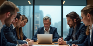 Potentiel de croissance d’une entreprise : comment l’identifier efficacement ? Groupe de professionnels en réunion dans un bureau moderne