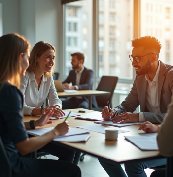 Groupe de demandeurs d'emploi dans un bureau moderne