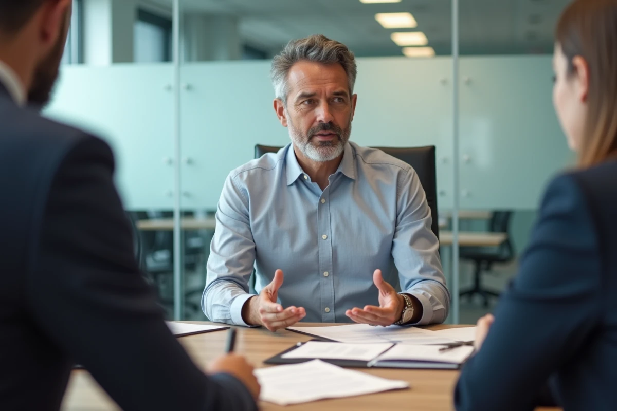 Manager des ressources humaines en discussion avec un employé