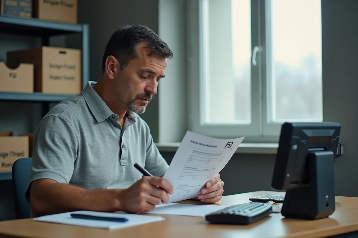 Nouveau détaillant FDJ étudiant le guide de formation Profession Jeux dans son arrière-boutique
