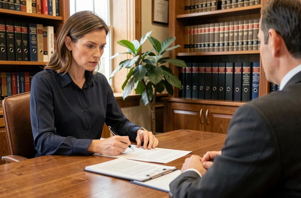 Femme consultant un avocat spécialisé en droit du travail pour un recours suite à un préavis non respecté lors d'un licenciement