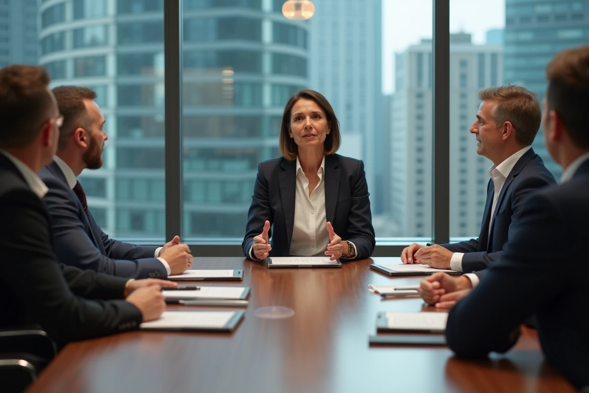 Groupe de professionnels en réunion de travail
