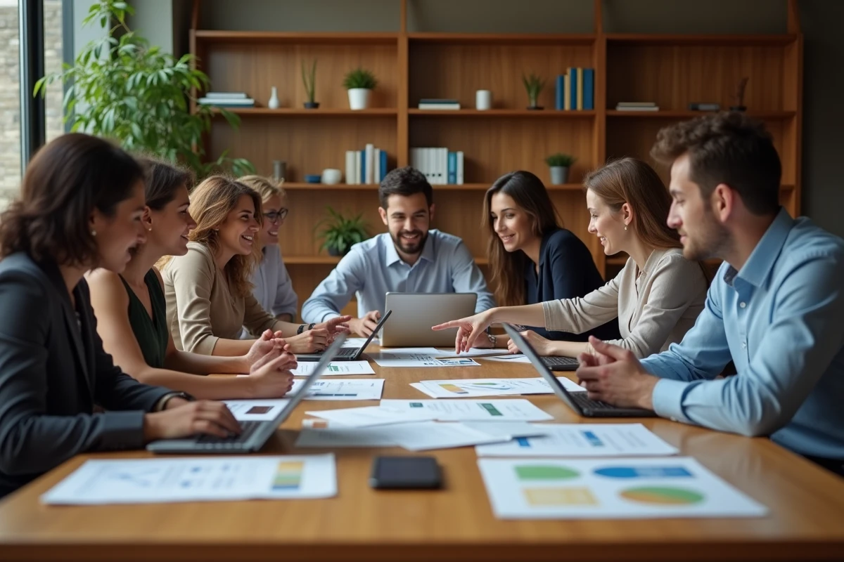 Professionnels collaborant autour d